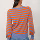 Fleurine Scallop Jumper - Denim Blue/Orange Stripe