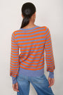 Fleurine Scallop Jumper - Denim Blue/Orange Stripe