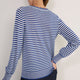 Fleurine Scallop Jumper - Midnight/Ivory Micro Stripe