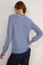 Fleurine Scallop Jumper - Midnight/Ivory Micro Stripe