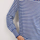 Fleurine Scallop Jumper - Midnight/Ivory Micro Stripe