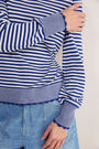 Fleurine Scallop Jumper - Midnight/Ivory Micro Stripe