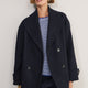 Fleurine Scallop Jumper - Midnight/Ivory Micro Stripe
