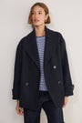 Fleurine Scallop Jumper - Midnight/Ivory Micro Stripe