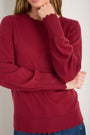 Fleurine Scallop Jumper - Pomegranate Red