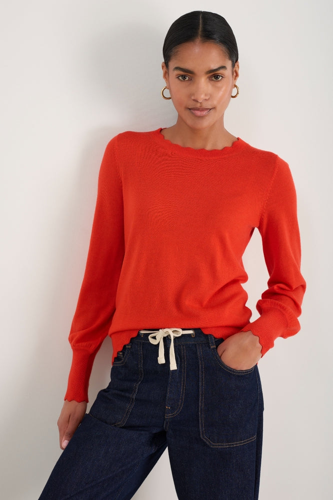 Fleurine Scallop Jumper - Bitter Orange