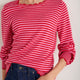 Fleurine Scallop Jumper - Pink/Red Micro Stripe