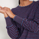 Fleurine Scallop Jumper - Denim Blue/Deep Fig Stripe