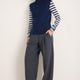 Fleurine Scallop Roll Neck Tank - Midnight