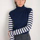 Fleurine Scallop Roll Neck Tank - Midnight