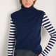 Fleurine Scallop Roll Neck Tank - Midnight