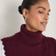 Fleurine Scallop Roll Neck Tank - Deep Fig