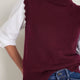 Fleurine Scallop Roll Neck Tank - Deep Fig