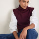 Fleurine Scallop Roll Neck Tank - Deep Fig