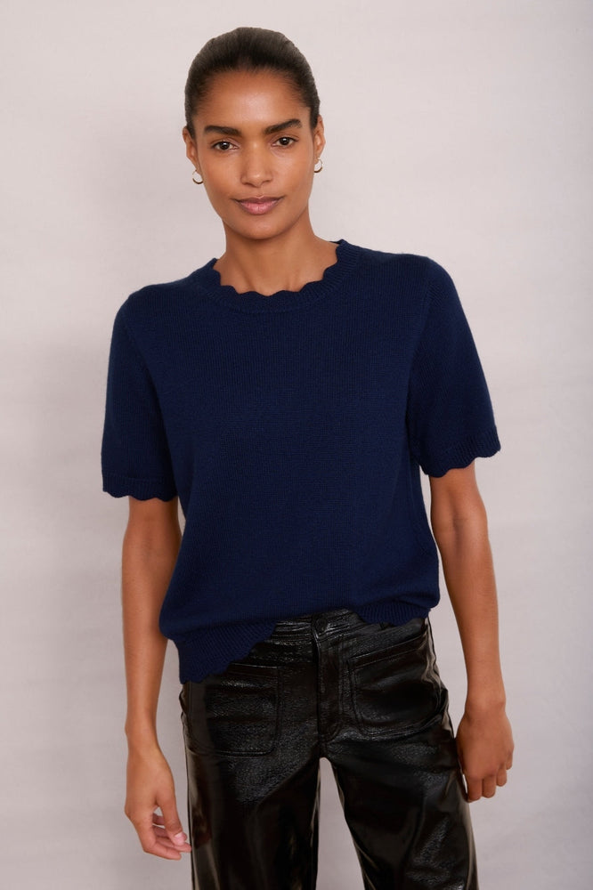 Fleurine Scallop T-Shirt - Midnight