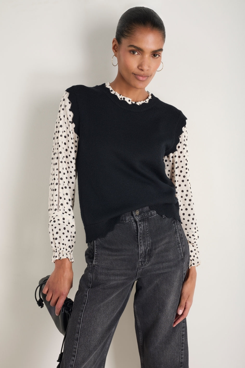 Fleurine Scallop Tank - Black