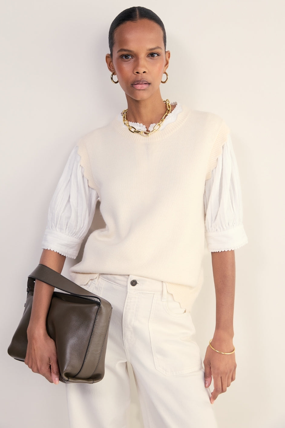 Fleurine Scallop Tank - Ivory