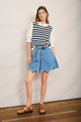 Chloe Scallop  Short - Chambray