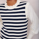 Fleurine Scallop Tank - Midnight/ Ecru Stripe