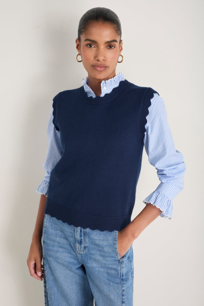 Fleurine Scallop Tank - Midnight