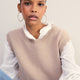 Fleurine Scallop Tank - Oat Marl