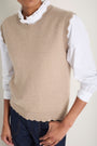 Fleurine Scallop Tank - Oat Marl