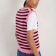 Fleurine Scallop Tank - Raspberry/Deep Fig Stripe