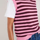 Fleurine Scallop Tank - Raspberry/Deep Fig Stripe