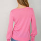 Fleurine Scallop V-Neck Jumper - Candy Pink