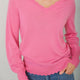 Fleurine Scallop V-Neck Jumper - Candy Pink