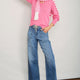 Fleurine Scallop V-Neck Jumper - Candy Pink