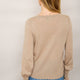 Fleurine Scallop V-Neck Jumper - Oat Marl