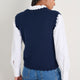 Fleurine Scallop V-Neck Tank - Midnight