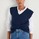 Fleurine Scallop V-Neck Tank - Midnight