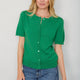 Fleurine Short Sleeve Cardigan - Jade Green