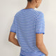 Fleurine Short Sleeve Tee - Chambray Blue/Ivory Micro Stripe