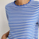 Fleurine Short Sleeve Tee - Chambray Blue/Ivory Micro Stripe