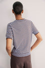 Fleurine Short Sleeve Tee - Cocoa/Sky Blue Micro Stripe