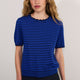 Fleurine Short Sleeve Tee - Midnight/Cobalt Micro Stripe