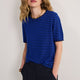 Fleurine Short Sleeve Tee - Midnight/Cobalt Micro Stripe