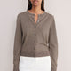 Flora Cardigan - Oat/Chocolate Stripe