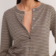 Flora Cardigan - Oat/Chocolate Stripe