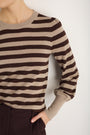 Flora Jumper - Oat/Cocoa Sparkle Stripe