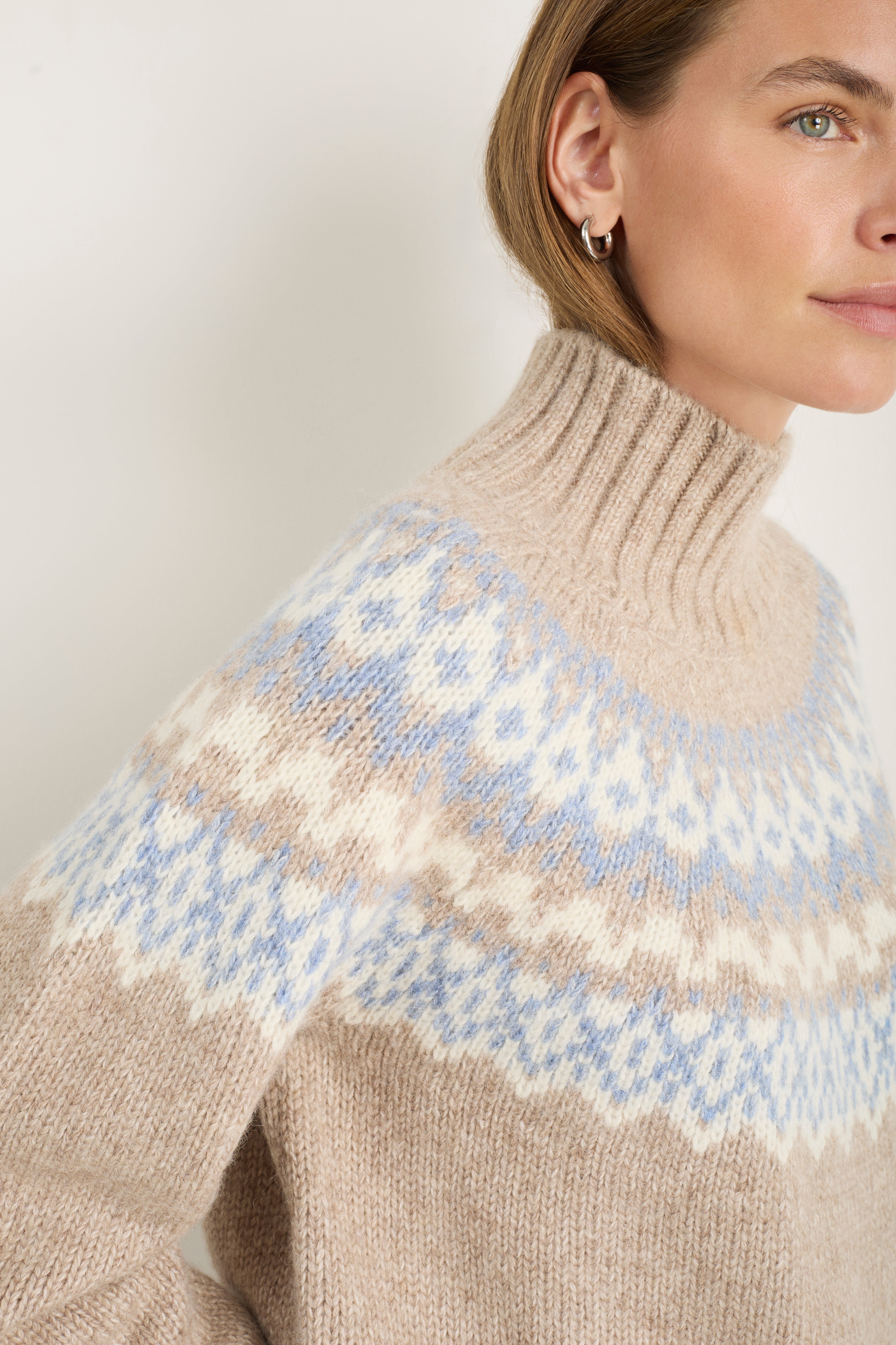 Florence Fairisle Jumper - Oat