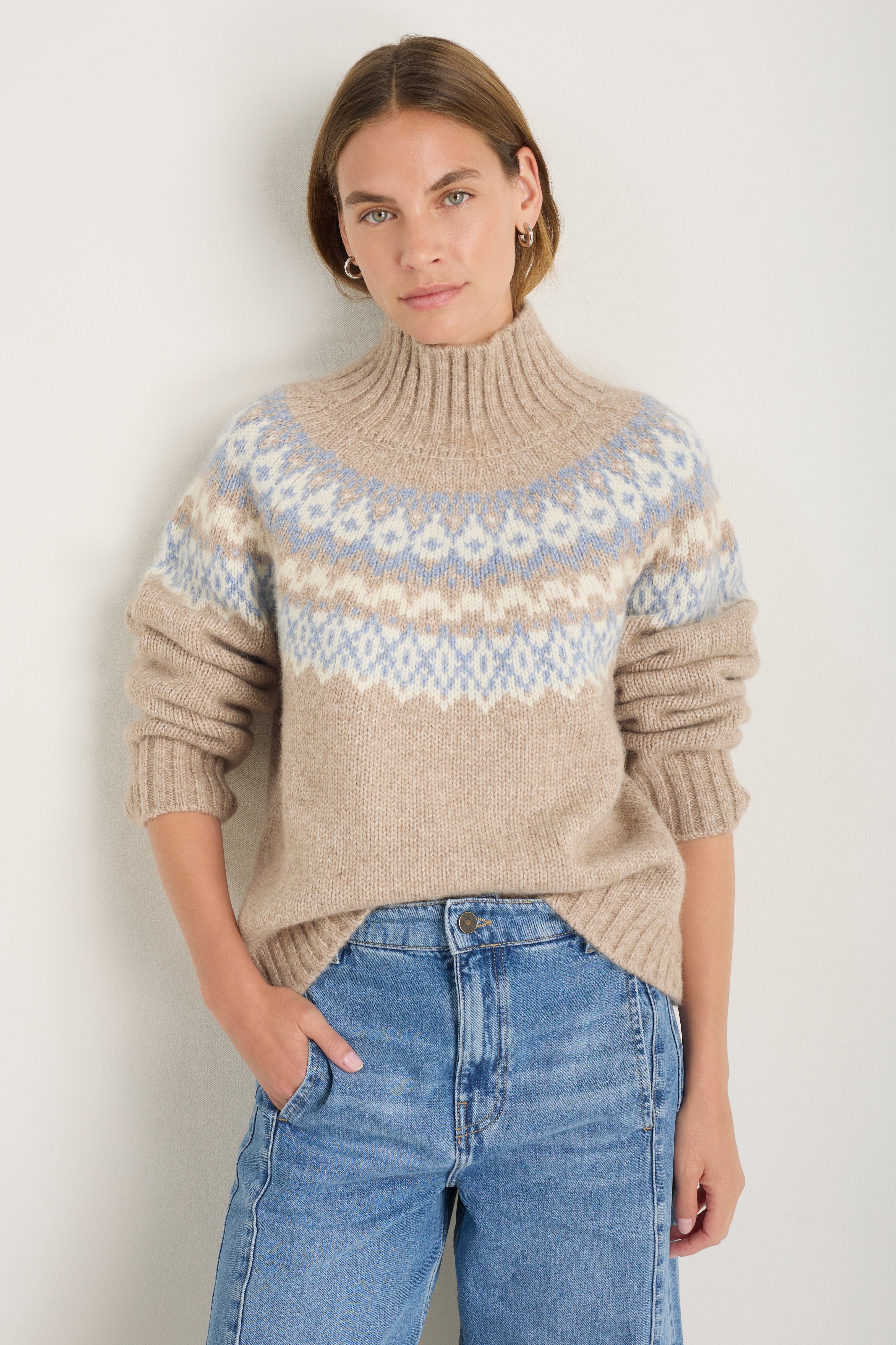 Florence Fairisle Jumper - Oat