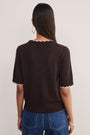 Florrie Double Layered Knitted Top - Chocolate/Oat