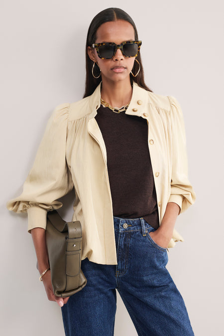 Florrie Knitted Top - Chocolate/Oat