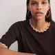 Florrie Double Layered Knitted Top - Chocolate/Oat