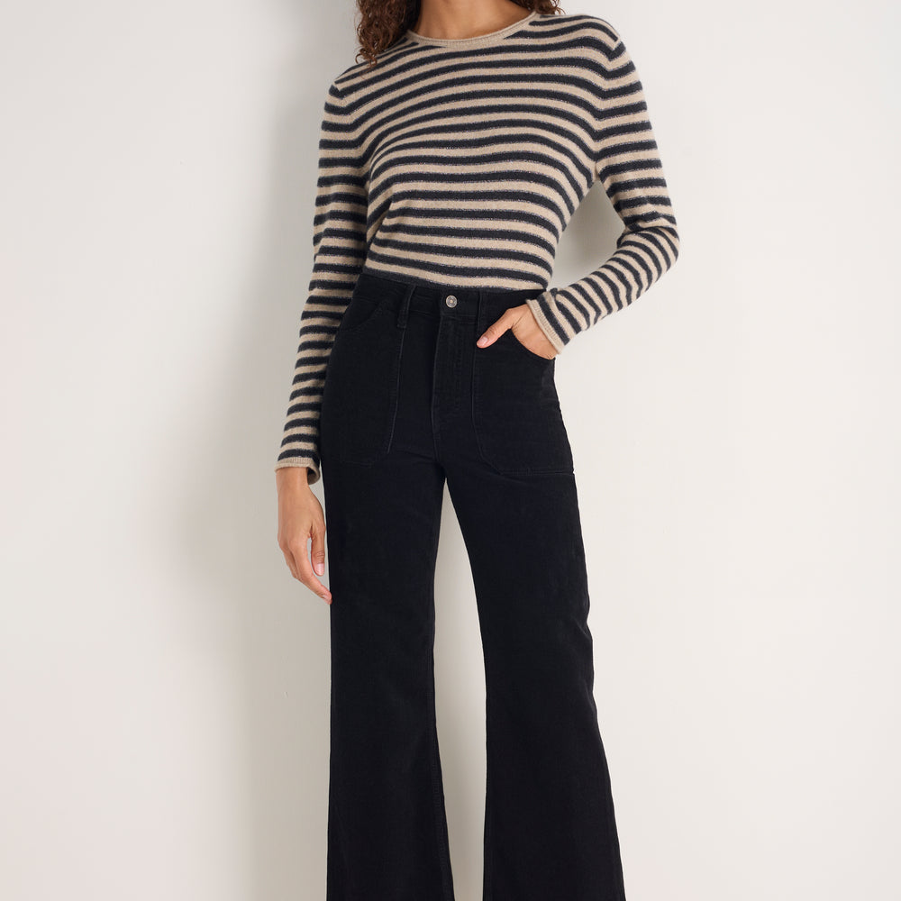 Flossie Carpenter Flare Cord Trouser - Black