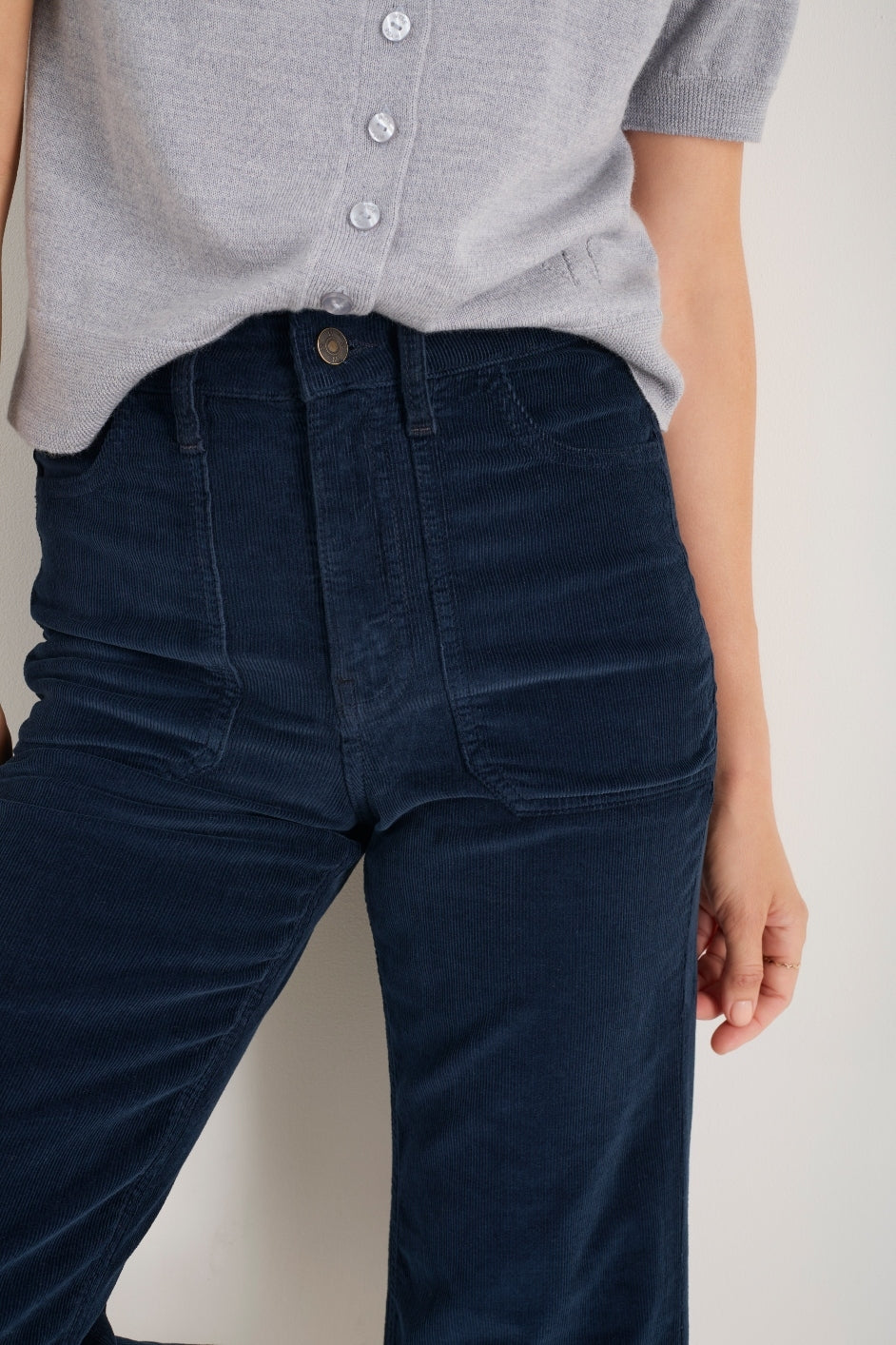 Flossie Carpenter Flare Cord Trouser - Midnight